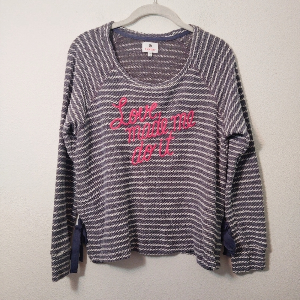 Sundry Love Made Me Do It Crew Neck Sweatshirt M
